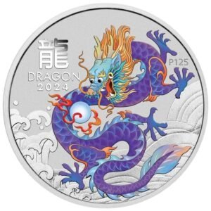 Purple Dragon Colored Silver Coin